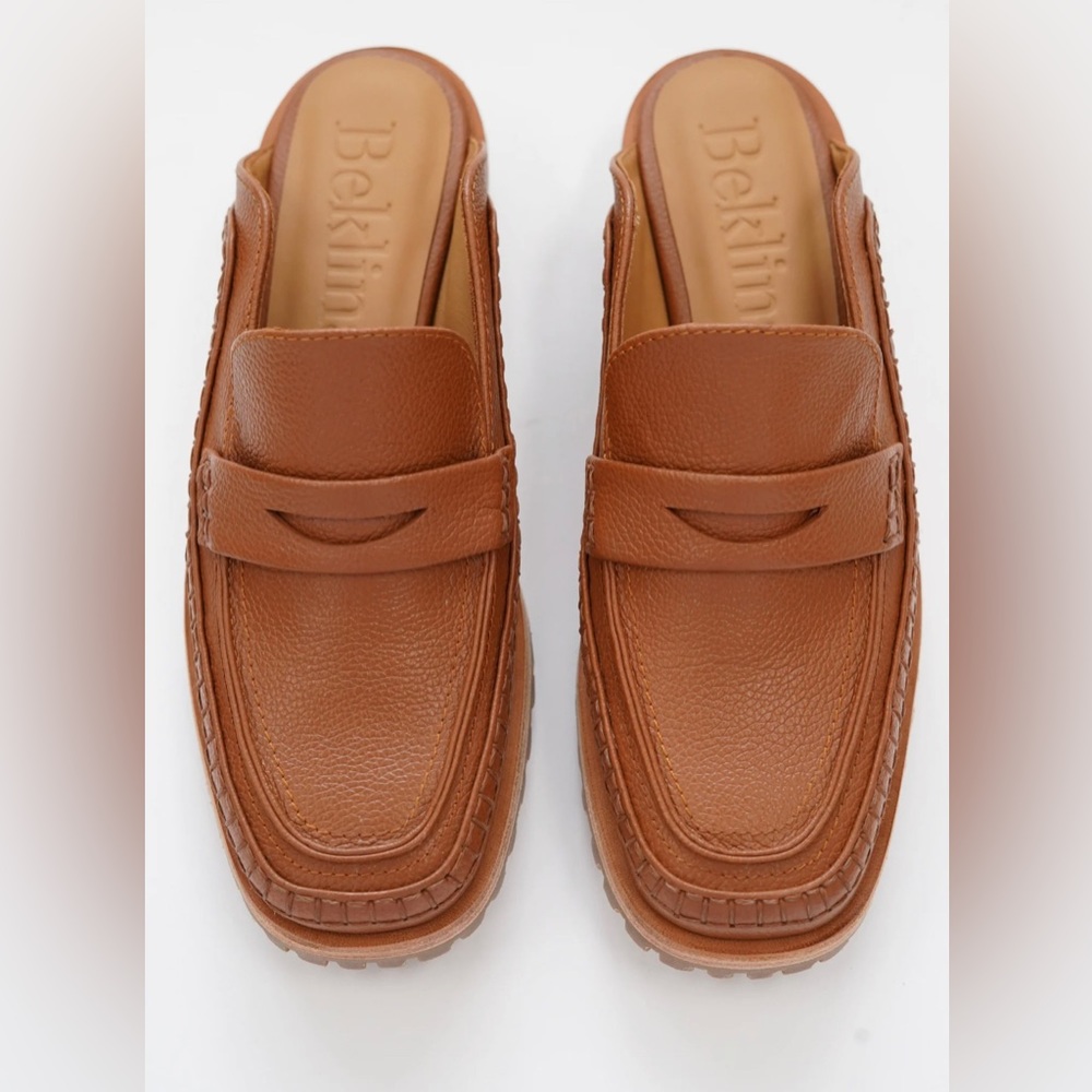 Beklina Loafer Mule in Cocoa Pebbled Leather Size 10.5 SOLD OUT BNWT